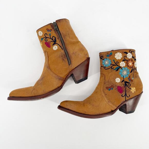 Old Gringo Brass Leather Catlyn Floral Distressed Western Cowgirl Boot size 8 - Picture 4 of 10